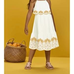 NEW NANAI girl's tropical glow midi dress in white/yellow